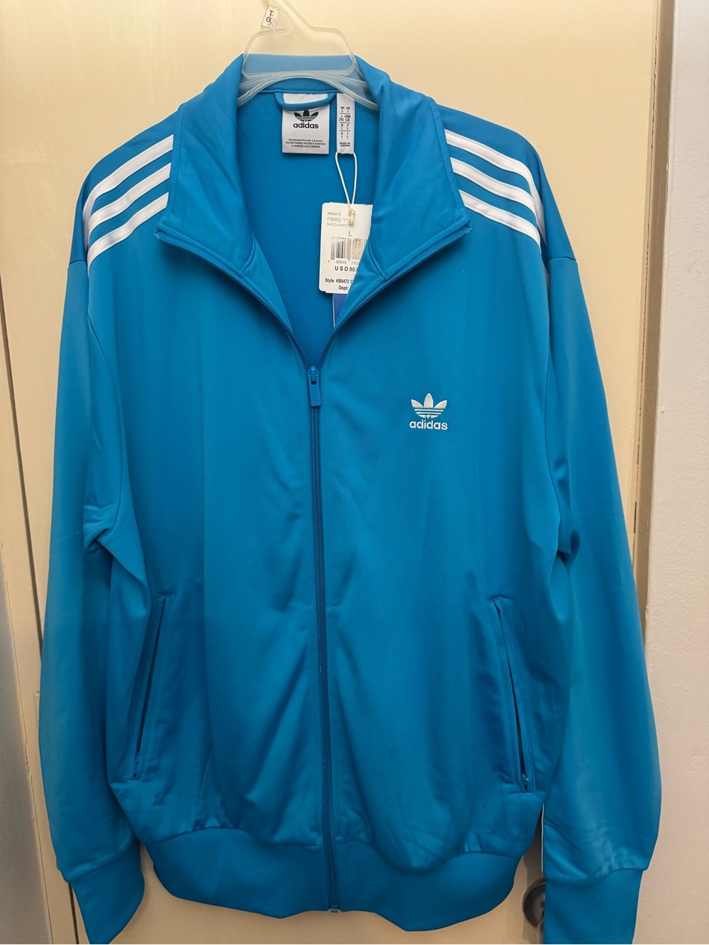 adidas Blue Track Jacket with White Stripes